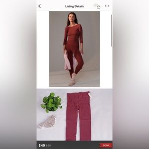 Anthropologie | Everyday Seamless Leggings Plum Sangria Rust Red Small Medium